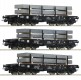 67194 Roco Set of 3 Heavy duty flat cars with load